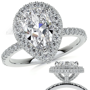 4 karat mozanit taşlı yüzük damla kesim