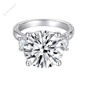 6,50 karat mozanit taşlı tektaş yüzük mzn626