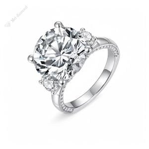 6,50 karat mozanit taşlı tektaş yüzük mzn626