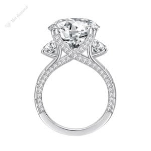 6,50 karat mozanit taşlı tektaş yüzük mzn626