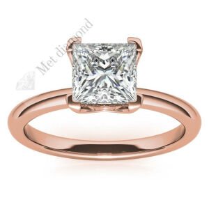 2 karat mozanit taşlı yüzük prenses kesim prs021