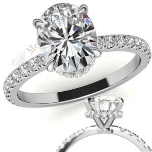 3,30 karat mozanit taşlı tektaş yüzük oval kesim ov044