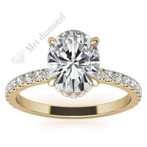 3,30 karat mozanit taşlı tektaş yüzük oval kesim ov044