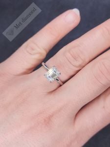 2 karat baget mozanit taşlı tektaş yüzük bgt83