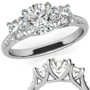 2,50 karat mozanit taşlı yüzük tria - tria250