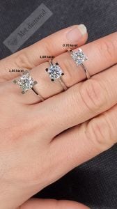 0.70 karat mozanit taşlı yüzük V tırnak