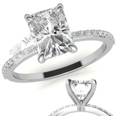 1,30 karat mozanit taşlı yüzük baget kesim bgt70a