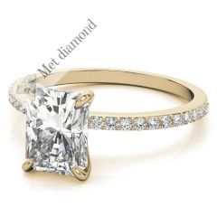 2,30 karat mozanit taşlı yüzük baget kesim