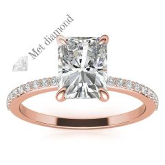 2,30 karat mozanit taşlı yüzük baget kesim