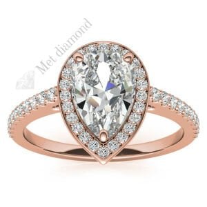 1,50 karat mozanit taşlı yüzük damla kesim