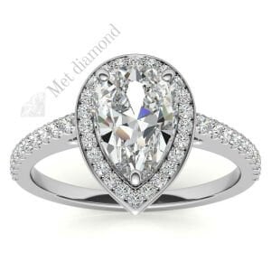 1,50 karat mozanit taşlı yüzük damla kesim