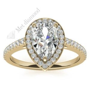 1,50 karat mozanit taşlı yüzük damla kesim