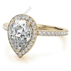 1,50 karat mozanit taşlı yüzük damla kesim