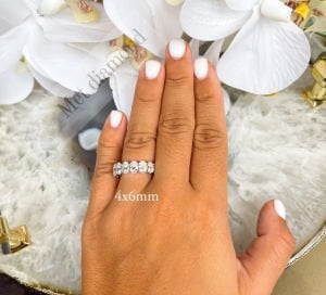 11 karat  tamtur mozanit taşlı yüzük oval mzy29