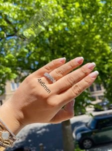 11 karat  tamtur mozanit taşlı yüzük oval mzy29