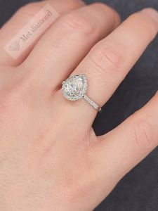 1,60 karat mozanit taşlı yüzük damla kesim dml51