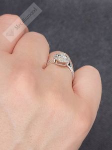 1,60 karat mozanit taşlı yüzük damla kesim dml51