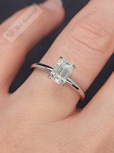 1 karat baget mozanit taşlı tektaş yüzük bgt84