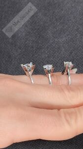 1 karat mozanit taşlı  yüzük V tırnak