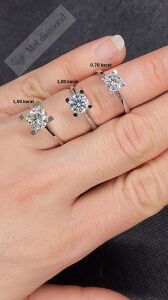 1 karat mozanit taşlı  yüzük V tırnak