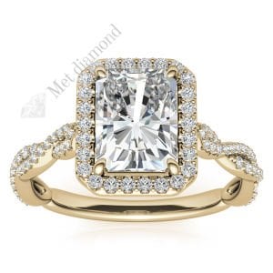 2,50 karat mozanit taşlı yüzük raidant baget