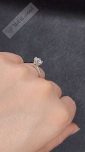 1 karat mozanit taşlı yüzük tıfany model tıf100