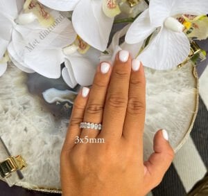 5 karat  tamtur mozanit taşlı tamtur yüzük oval mzy30