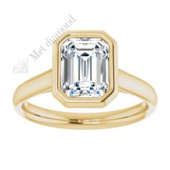 3 karat mozanit taşlı yüzük baget kesim