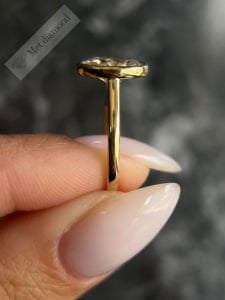 2 karat mozanit taşlı tektaş yüzük sıvama model -ov071