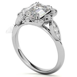 3  karat mozanit taşlı yüzük baget kesim