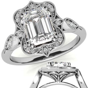 3  karat mozanit taşlı yüzük baget kesim