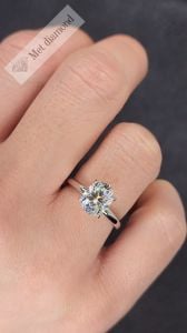 2 karat oval  mozanit taşlı yüzük - ov076