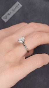 2 karat oval  mozanit taşlı yüzük - ov076