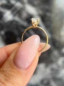 1 karat mozanit taşlı tektaş yüzük -ov072