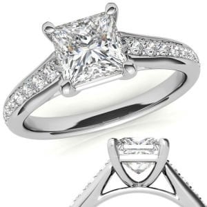 1,50 karat mozanit taşlı yüzük prenses kesim prs028