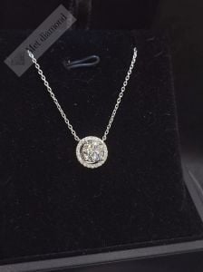 1,20 karat mozanit taşlı oval kesim kolye  - kol018