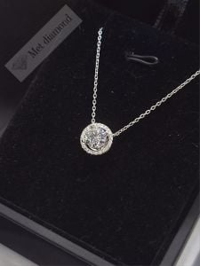 1,20 karat mozanit taşlı oval kesim kolye  - kol018