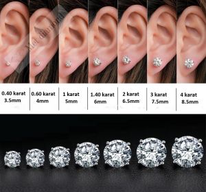 0.40 karat mozanit taşlı küpe - kup040