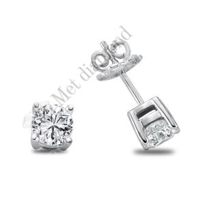 0.40 karat mozanit taşlı küpe - kup040