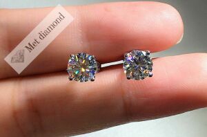 1 karat mozanit pırlanta küpe-kup100