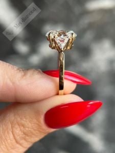 6 karat mozanit taşlı tria yüzük- uc031