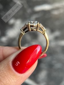 6 karat mozanit taşlı tria yüzük- uc031