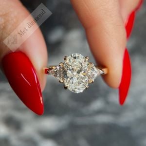 6 karat mozanit taşlı tria yüzük- uc031