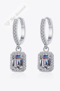 2,60 karat mozanit taşlı küpe-kup260
