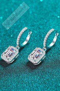2,60 karat mozanit taşlı küpe-kup260