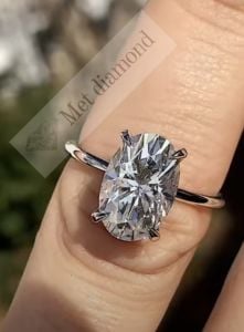 4 karat oval  mozanit taşlı yüzük - ov081