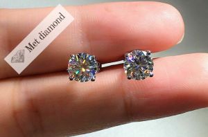 2 karat mozanit pırlanta küpe -kup20