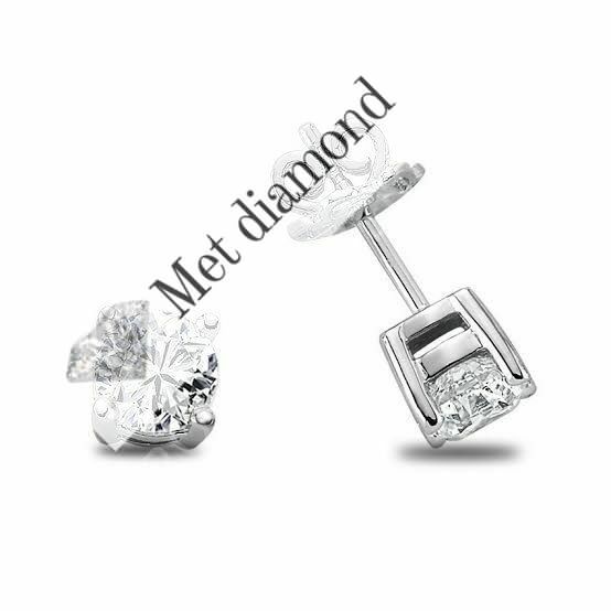 3 karat mozanit taşlı küpe-kup30