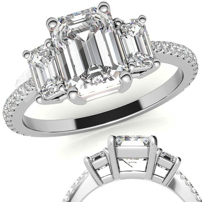 3 karat mozanit taşlı yüzük tria tria300