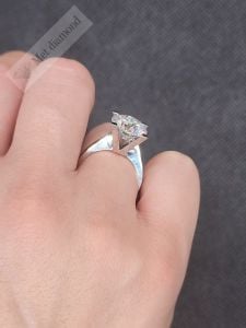 5 karat mozanit taşlı tektaş yüzük mzn620